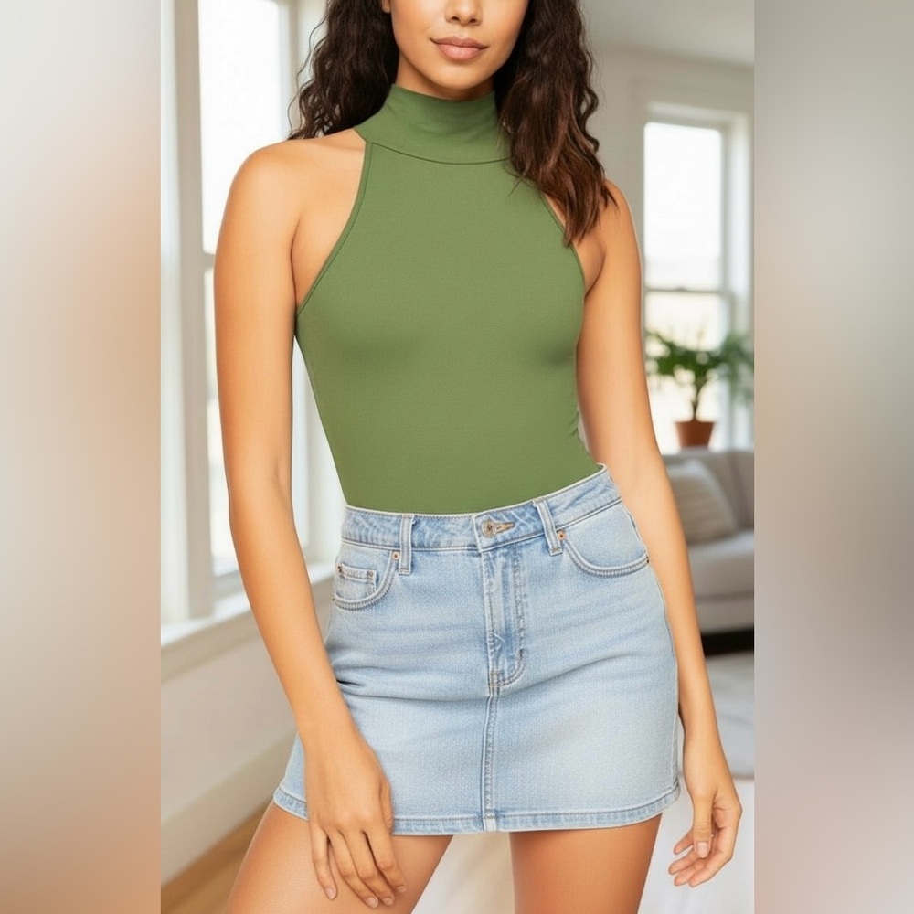Intimately Free People Womens olive green “my way” bodysuit